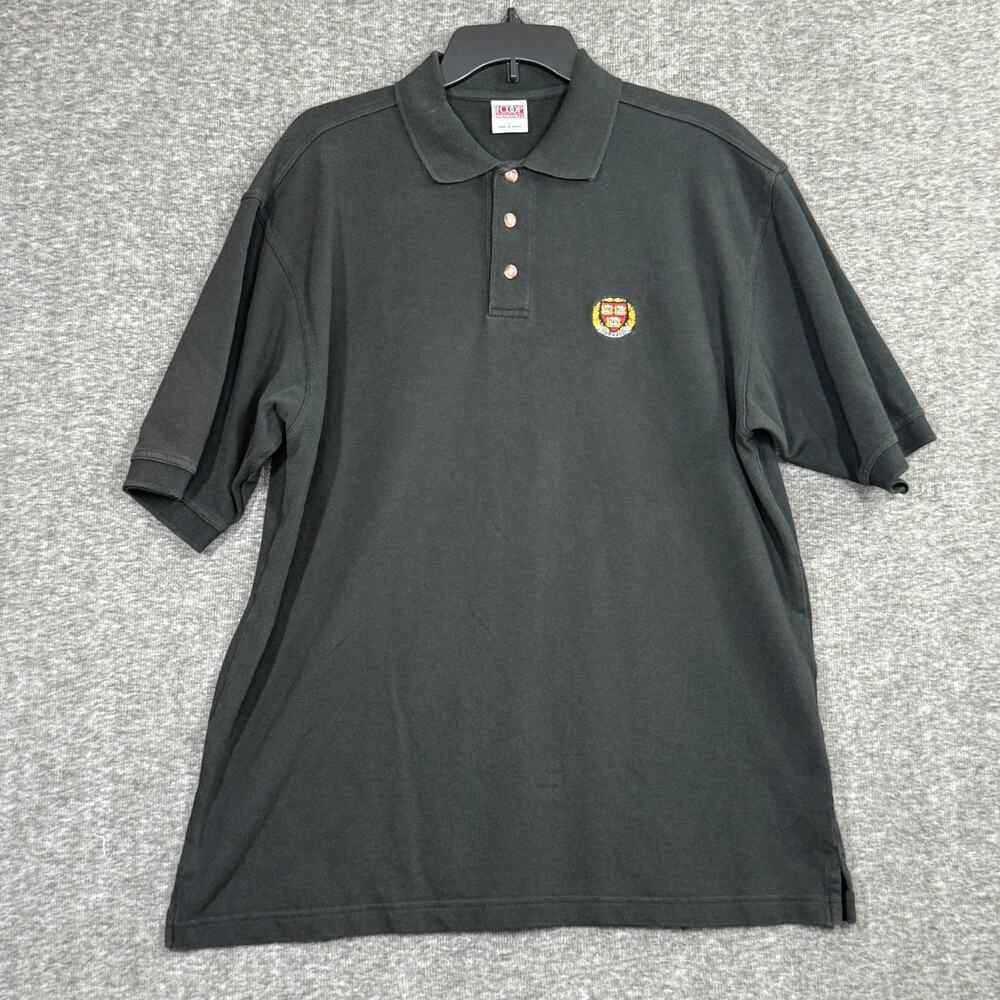 Harvard Men's Large Long Sleeve Polo Shirt The Coop Black